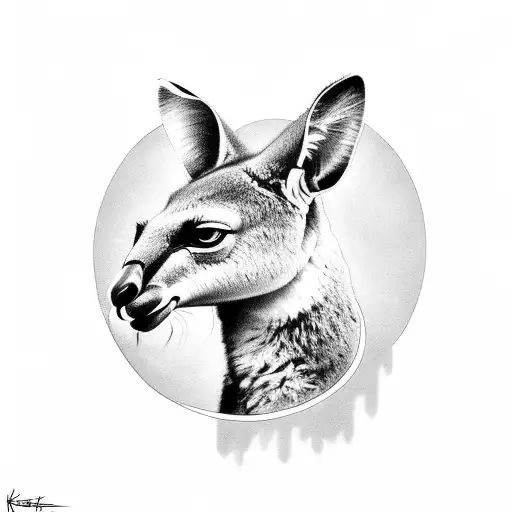Kangaroo with lemniscate tattoo design idea