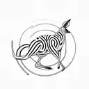 Kangaroo with lemniscate tattoo design idea