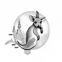 Kangaroo with lemniscate tattoo design idea