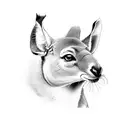 Kangaroo with lemniscate tattoo design idea