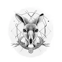 Kangaroo with lemniscate tattoo design idea