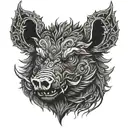 boar demon tattoo design idea