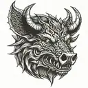 boar demon tattoo design idea