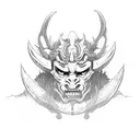 Oni demon with knife in hand  tattoo design idea