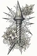 elder wand facing upwards tattoo design idea