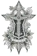 elder wand facing upwards tattoo design idea