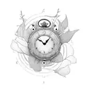 I always catch the clock, it's 11:11 embedded into a floral design  tattoo design idea