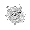 I always catch the clock, it's 11:11 embedded into a floral design  tattoo design idea