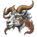 goat satanic goat head tattoo design idea
