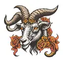 goat satanic goat head tattoo design idea