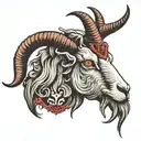 goat satanic goat head tattoo design idea