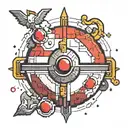 8 bit pokeball tattoo design idea