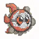 8 bit pokeball tattoo design idea