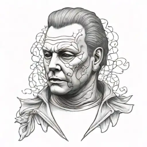 michael myers bust sculpture tattoo design idea