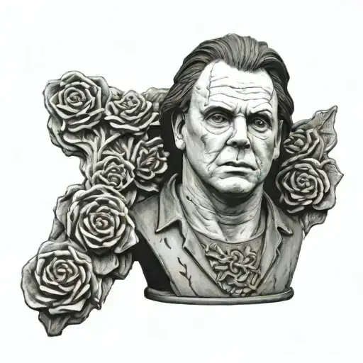 michael myers bust sculpture tattoo design idea