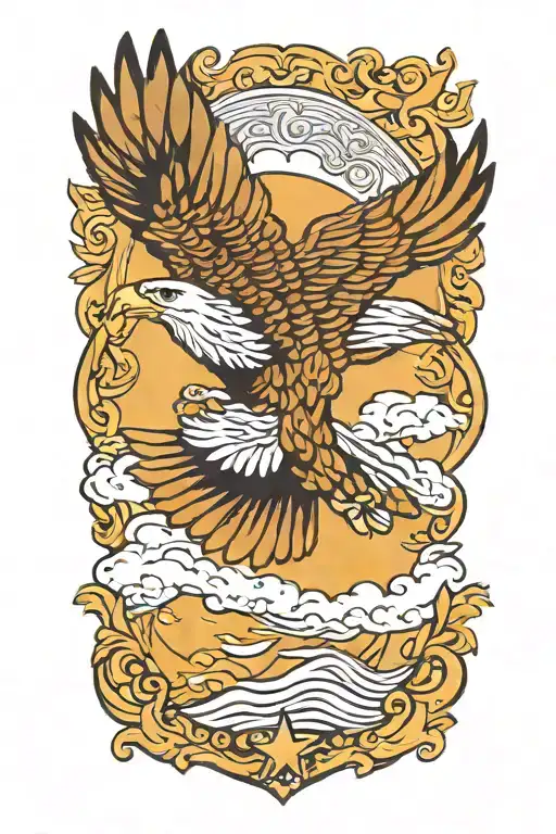 eagle soaring tattoo design idea