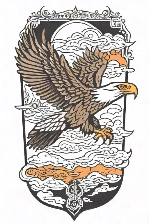 eagle soaring tattoo design idea