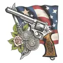 flag cross 2nd amendment tattoo design idea