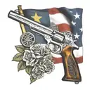 flag cross 2nd amendment tattoo design idea