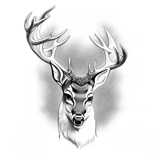 forest deer tattoo design idea