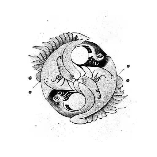 yin yang koi tattoo design idea