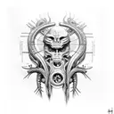hr giger biomechanic abstract black tattoo design idea