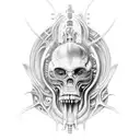 he giger biomechanics dark tattoo design idea