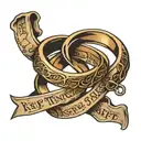 the one ring from lord of the rings with the text "keep it secret, Keep it safe" on a banner tattoo design idea
