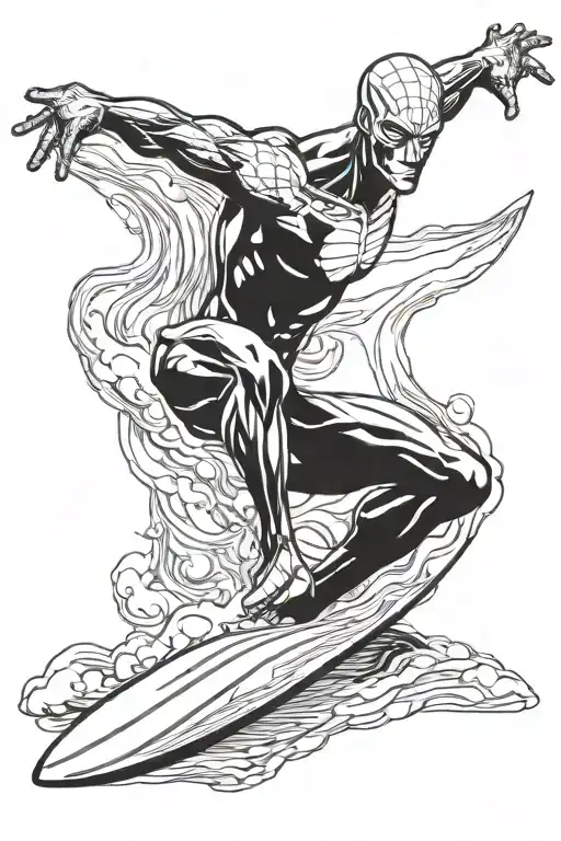 Silver Surfer marvel comics tattoo design idea