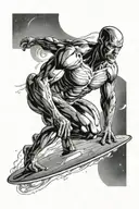 Silver Surfer Marvel comic book tattoo design idea