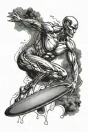 Silver Surfer Marvel comic book tattoo design idea