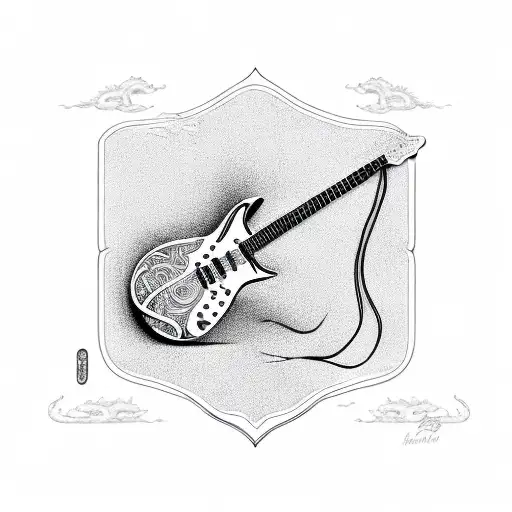 electric guitar with dragon tattoo design idea