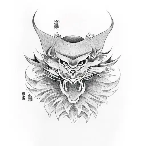 Namakubi avec couteau dans la tête tattoo design idea