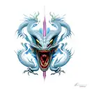 Dragon 3 heads tattoo design idea