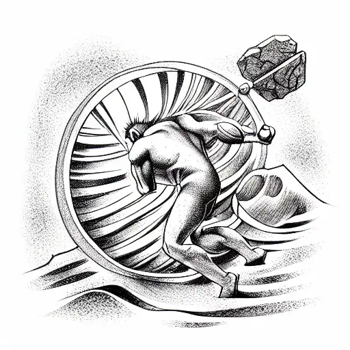 One idea for a tattoo inspired by the myth of King Sisyphus could be an image of tattoo design idea