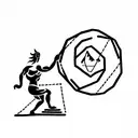 One idea for a tattoo inspired by the myth of King Sisyphus could be an image of tattoo design idea