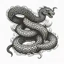 smoke snake tattoo design idea