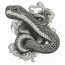 smoke snake tattoo design idea