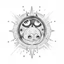 Sun and Moon tattoo design idea