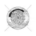 Sun and Moon tattoo design idea