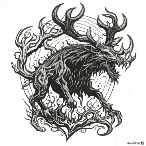 wendigo tattoo design idea