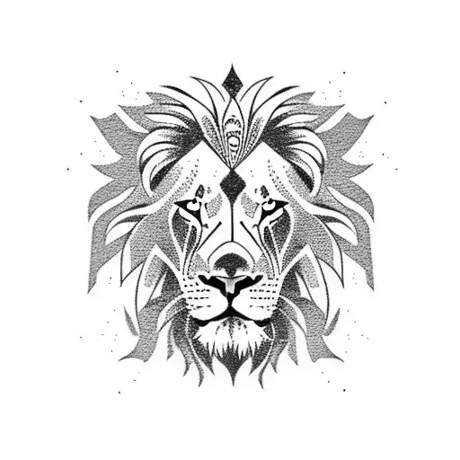 tribal lion sketch