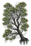 willow tree growing tattoo design idea