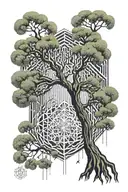 willow tree growing tattoo design idea