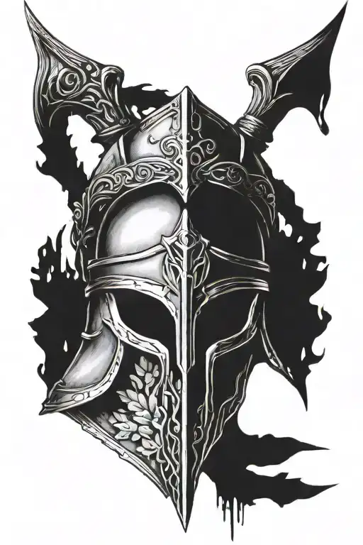 ovlivetree and leonidas helmet tattoo design idea