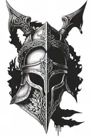 ovlivetree and leonidas helmet tattoo design idea