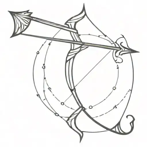 bow and arrow piercing tattoo design idea