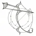 bow and arrow piercing tattoo design idea