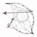 bow and arrow piercing tattoo design idea