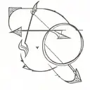 bow and arrow piercing tattoo design idea